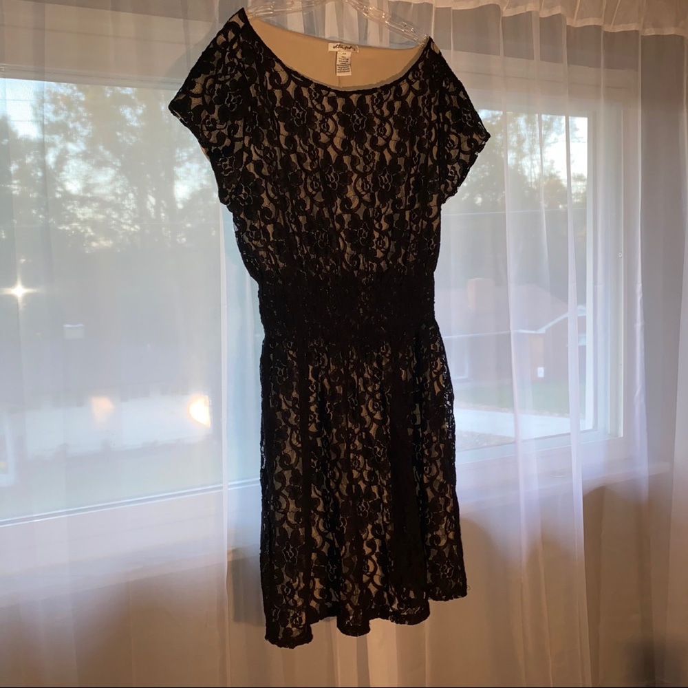 Black Lace Nude Cocktail Dress